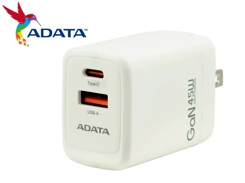 ADATA 威剛 G45P USB-C/A 45W氮化鎵 雙孔 PD快充充電器 PCUADG45