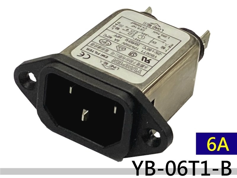 YB-06T1 單π 6A 附插座電源濾波器