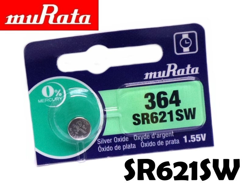 日本村田muRata SR621SW 鈕扣型氧化銀電池 1.55V