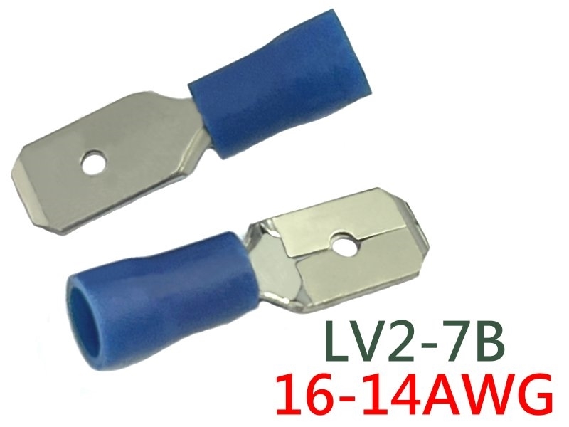 [10只裝] LV-2-7B 公母插(公)-藍 