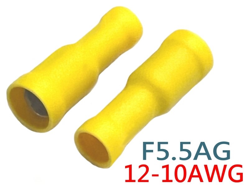 [10只裝] F5.5AG  子彈型(母)黃色ROHS 
