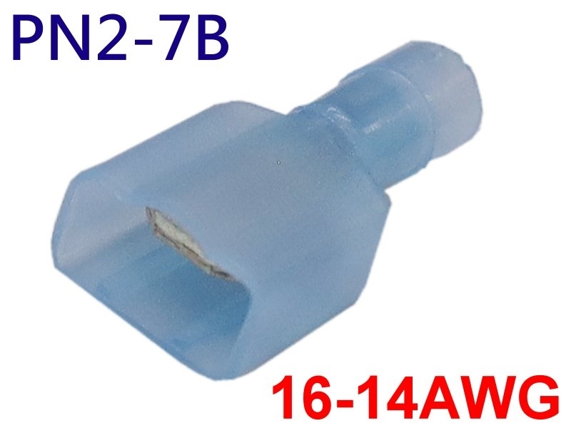 [10只裝] PN2-7B 尼龍絕緣公插-藍色