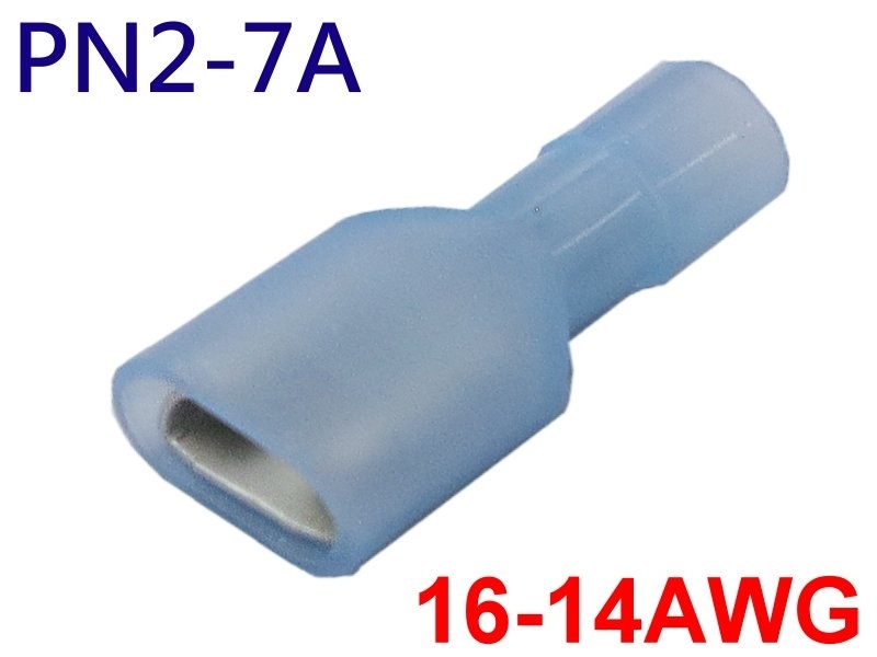 [10只裝] PN-2-7A 尼龍絕緣公母插(母)藍