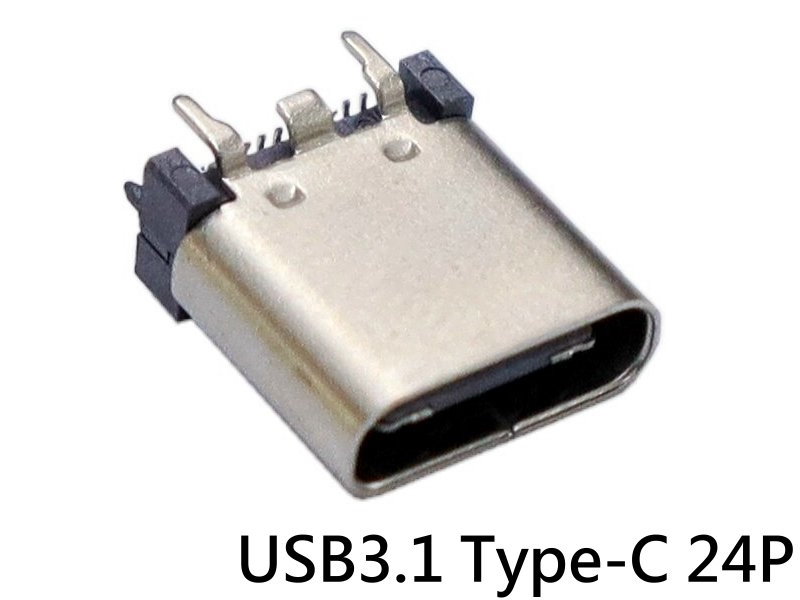 [2只裝] USB3.1 Type-C 24P母座 立貼連接器 