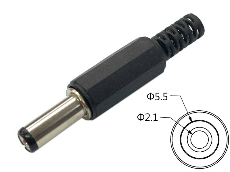 [2只裝] 2.1mm DC電源插頭附尾(長型) 