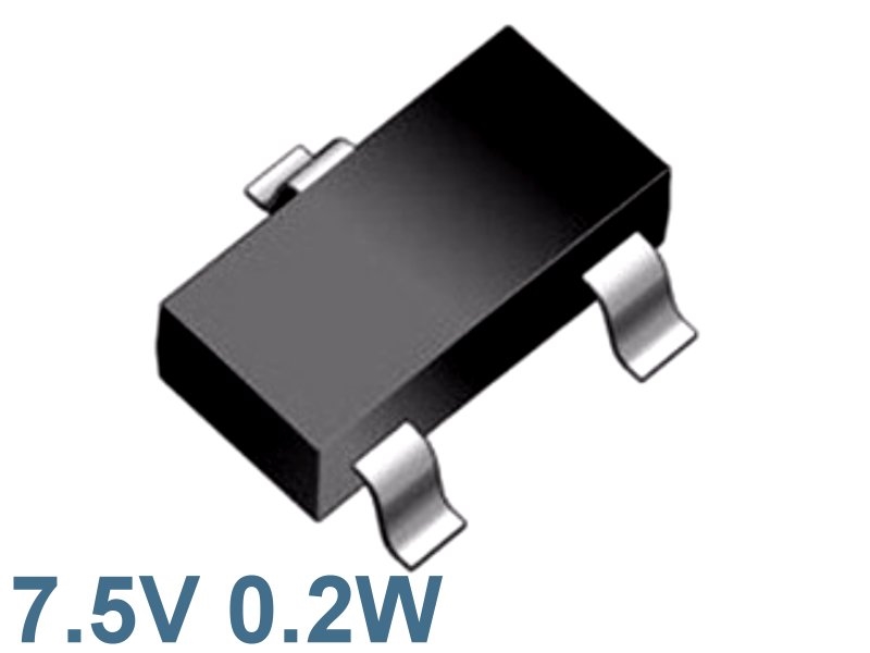 7.5V 0.2W SMD 穩壓稽納二極體