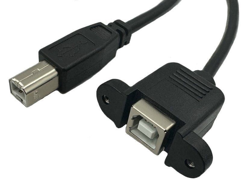 USB2.0 B公-B母 帶耳延長線 1米