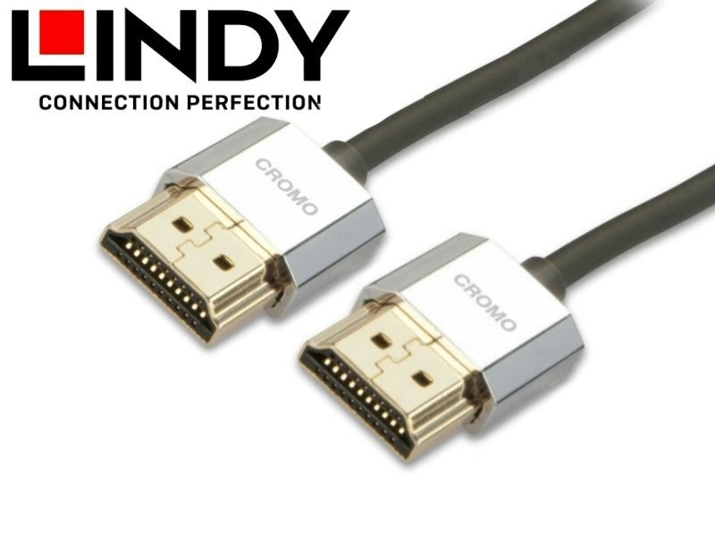 LINDY林帝 鉻系列 極細型 A公 對 D公 HDMI 2.0 連接線 1M