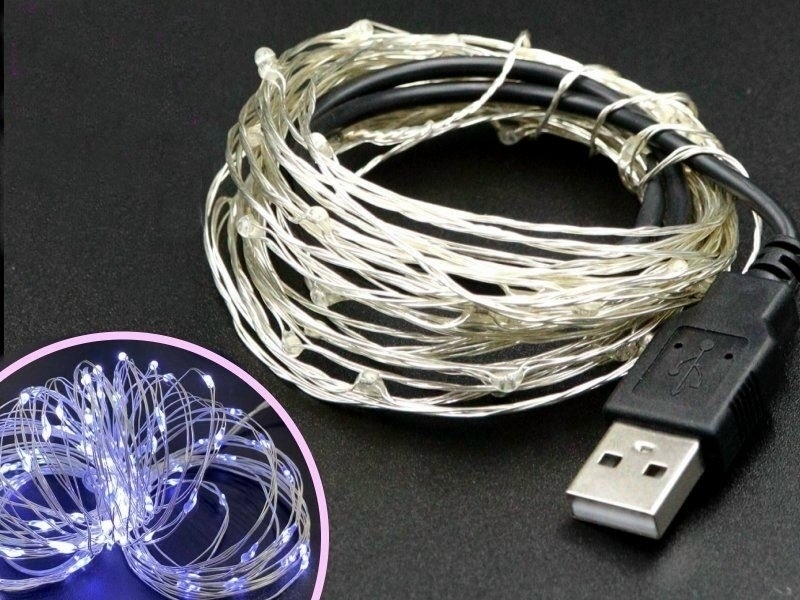USB 白光 銀絲燈 L:10米