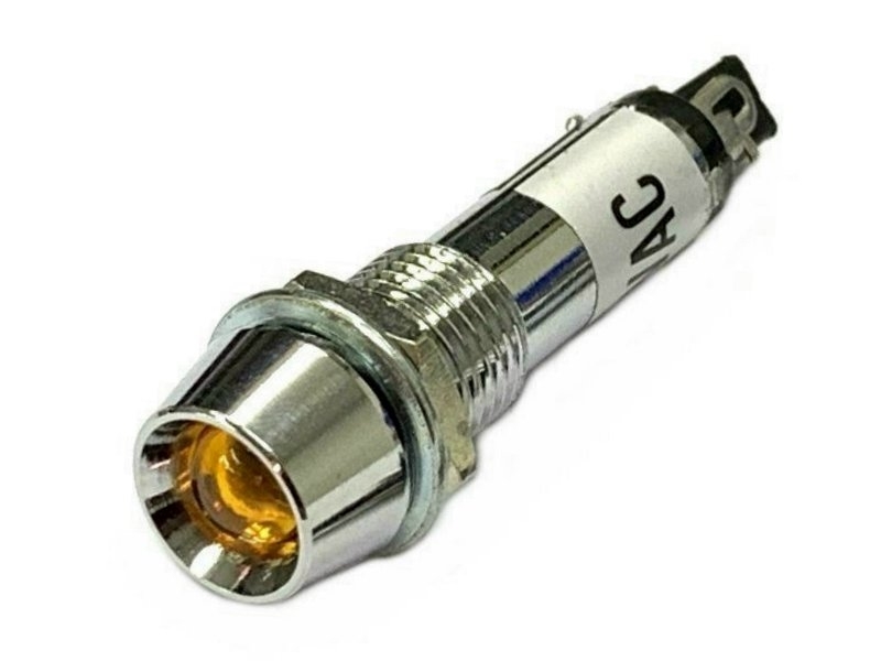 銅殼井型指示燈黃色 DC12V