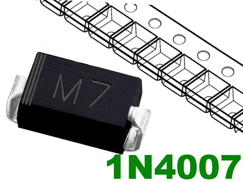 [10只裝] 1A 1000V 矽整流二極體1N4007-SMD型