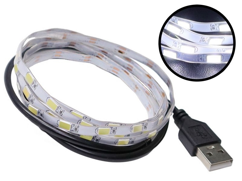 USB 5V 正白光 1米/60燈 5630防水燈條 