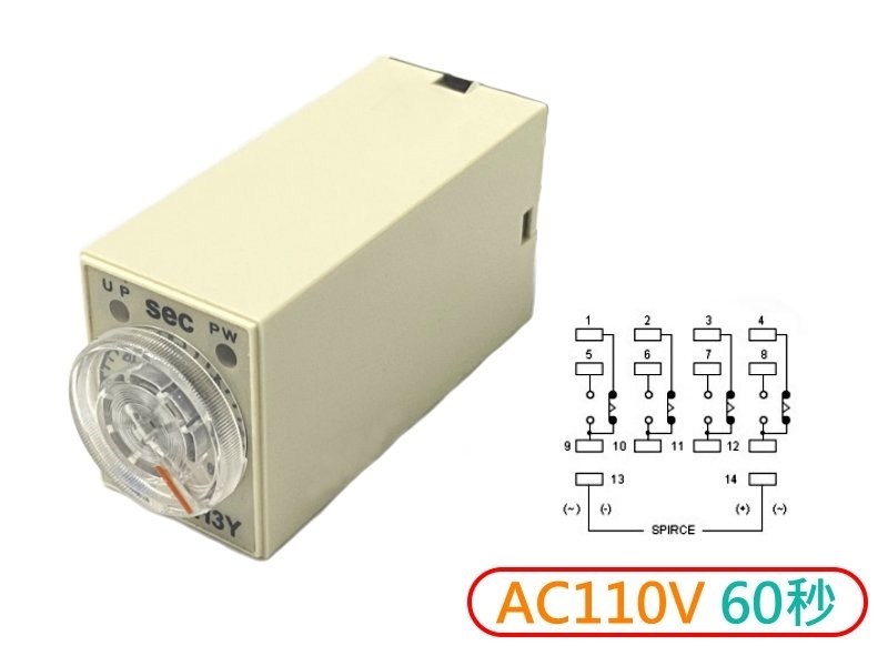 AC110V 0S~60S 通電限時繼電器