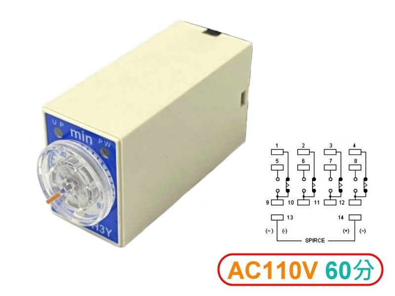 AC110V 0M~60M 通電限時繼電器