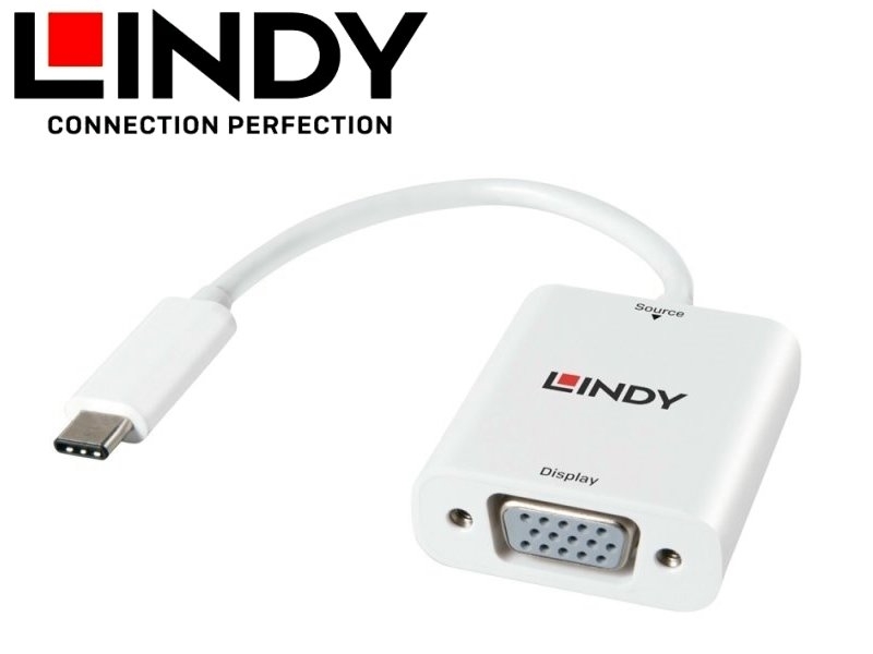 LINDY林帝 主動式USB3.1 Type-C TO VGA 轉接器